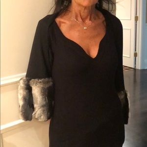 Black shrug with faux fur